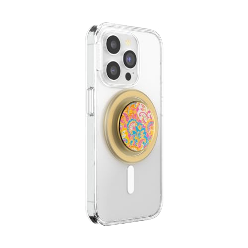 Image of PopSockets Phone Grip for MagSafe, Magnetic Holder, Phone Stand, Gold - Gaudy Gold