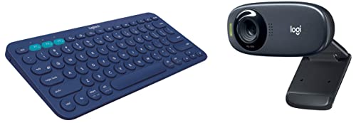 Image of Logitech K380 Wireless Multi-Device Keyboard for Windows & C310 Digital HD Webcam with Widescreen HD Video Calling, HD Light Correction, Noise-Reducing Mic, for Skype, FaceTime, Hangouts,