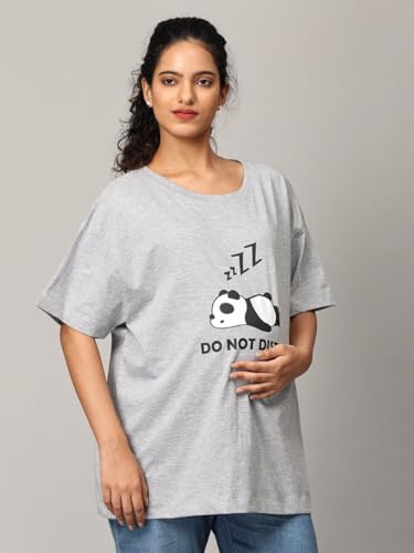 Image of The Mom Store Mom T-Shirt | Cotton | Pre and Post Pregnancy | Quirky Statements | Comfortable | Oversized