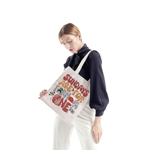 ZJXHPO Sunday Racing Tote Bag - Reusable Grocery Shopping Bag for Race Lovers - Sundays Handbag