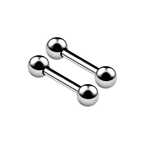 2Pcs Titanium G23 Barbell Rings 14G Gauge 1.6Mm 3/8 10Mm 4Mm Ball Eyebrow Tragus Earrings Cartilage Piercing Jewelry 6736 #TOP24