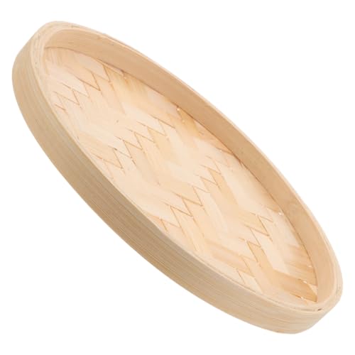 MOTHNUR Unpainted Bamboo Tray for Decor Round Woven Wall Hanging Sieve Lightweight Handmade Bamboo Basket Artistic Pendant for Bedroom Living Festive Parties and Dessert Serving