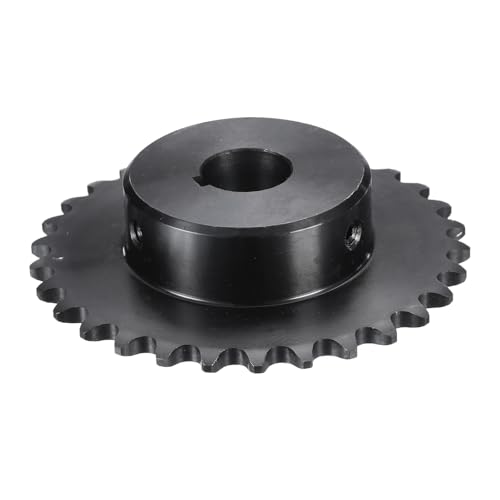 Image of uxcell #35 Chain Roller Sprocket B Type, 3 /4 inch Bore 30 Tooth Single Strand Chain Sprocket, Carbon Steel, Keyway with Set Screws