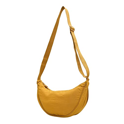 Sac à bandoulière en nylon et cuir pour femme style sac à raviolis simple