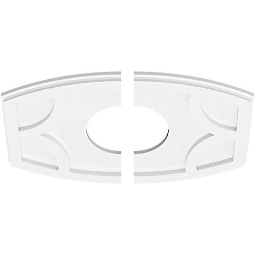 Image of Ekena Millwork CMP20X13KY2-06000 Kailey Architectural Grade PVC Contemporary, Two Piece Urethane Ceiling Medallions 20 inchW x 13 3 /8 inchH x 6 inchID x 10 3 /4 inchC x 1 inchP