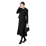 [ルルコ] 喪服 レディース ブラックフォーマル ロング丈 正礼装 前開き ワンピース スーツ 2560202 (11号)