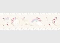 Selbstklebende Bordüre Beiger Aquarell-Mond AG Design, AWBD 8046 | Wasserfest Kinderzimmer Wand Aufkleber Dekoration | Wandbordüre für Mädchen und Junge | Folie | Breite 500 cm x Höhe 13.8 cm