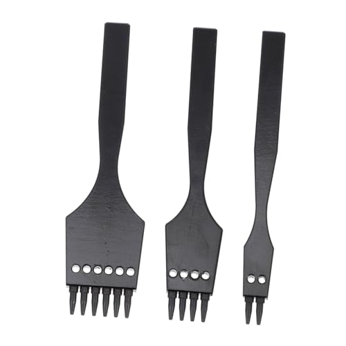 BEBEMOKO 3 Pcs Leather Hole Punch Alloy Steel Leather Craft Tool for DIY Projects Durable Perforated Tool for Professionals and Amateurs for Stitching and Crafting