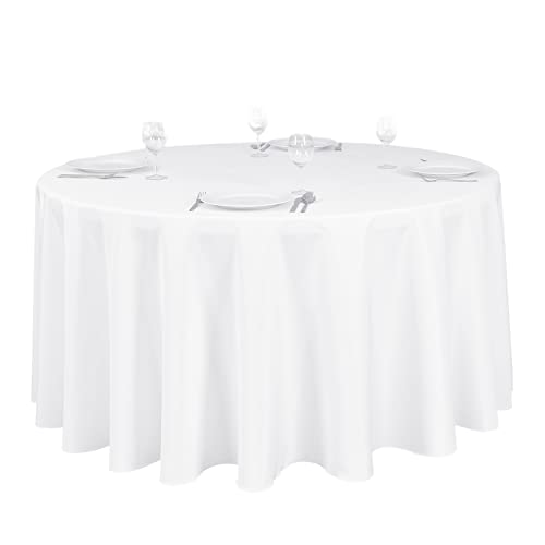 Ltc Linens 120Rd-010101 Tablecloth, 120", White #TOP4