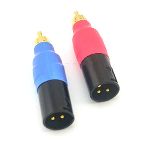 with Tracking Number 5 pcs Audio Connector 3 Pin XLR Plug Male to RCA Plug Red Blue Audio Adapter Connectors