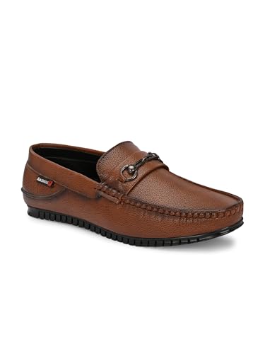Buy Aaravin's Textured Synthetic Leather Slip-On Loafers for Men