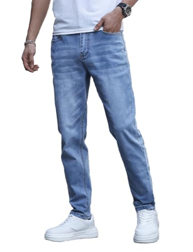 Mywinway Skinny Jeans for Men Spring Summer Stretch Straight Leg Mid Rise Slim Fit Fashion Stretchy Denim Jeans Pants2