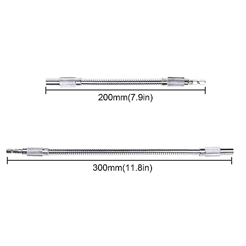 Autotoolhome ZH0206 2Pc Flexible Extension Drill Bit Holder Flex Shaft Impact Driver For Hand Ratchet Screwdriver Bits Quick Change Magnetic 1/4 Hex Shank thumb #2