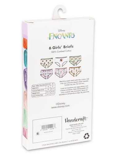 Girls' Disney Encanto 6-Pack Panties 100% Cotton Sizes 2T 3T 4T Mirabel Stretch3