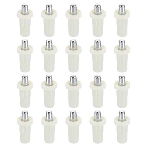 sourcing map 40pcs Shutter Repair Pins, Spring Loaded Plantation Shutter Replacement Repair Pins Metal Plantation Shutter Pins Louvers Staples for Windows, White(1 x 0.46 x 0.31 Inch)