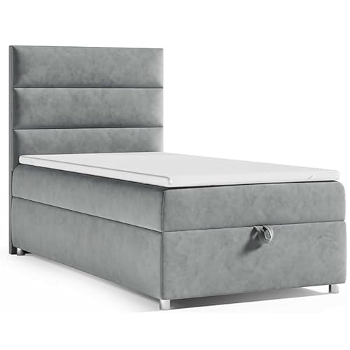 Best For Home Boxspringbett Trinity k-4 mit 7-Zonen Bonell-Federkernmatratze | Boxspringbett 80x200 | Boxsprintbett mit Matratze Und Stauraum | Polsterbett 80x200 - Lieferung bis Bordsteinkante