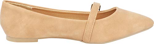 Cambridge Select Women's Pointed Toe Mary Jane Ballet Flat,9 B(M) US,Cognac PU - Image 4
