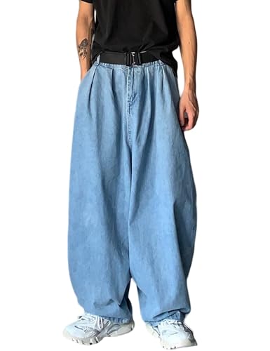 Mens Baggy Jeans Y2k Grunge Oversized Denim Pants Emo Clothes Hip Hop Loose Fit Jeans Streetwear