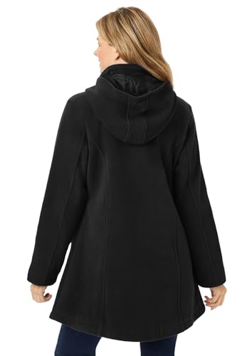 Woman Within Plus Size Hooded A-Line Fleece Coat2