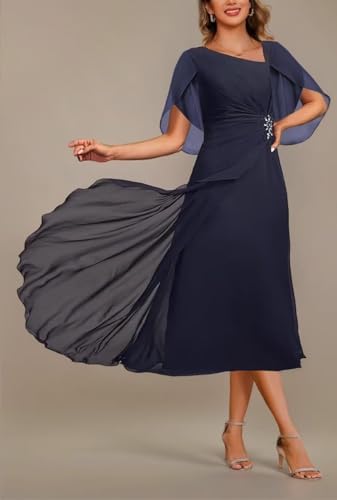 Chiffon Mother of The Bride Dresses for Wedding Ruffle Long Formal Dress Beaded Wedding Guest Dress3