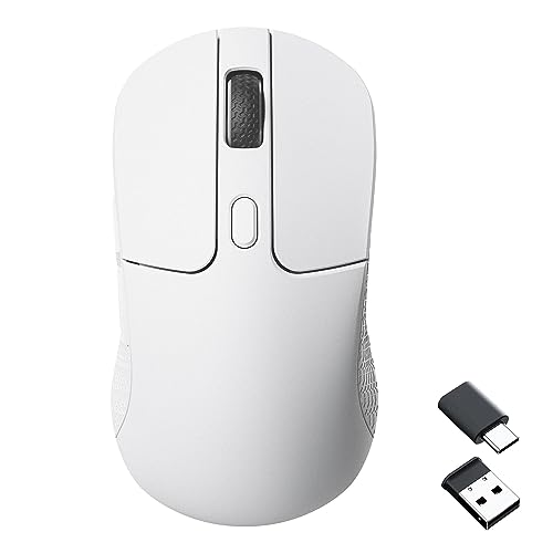 Image of Keychron M3 Wireless Gaming Optical Mouse, Tri-Mode 2.4 GHz /Bluetooth 5.1 /Wired, PixArt PAW 3395 sensor, 26000 DPI, LED RGB Backlit,79g Lightweight Programmable Macro Button for Windows PC /Mac - White