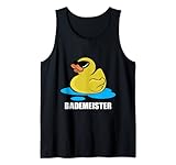 Lustige Gelbe Badeente Quietscheente Schwimmen Bademeister Tank Top