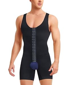 Ifkodei Herren Bodysuit Shapewear Schwarz Medium/Large