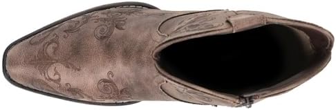 ROPER Womens Short Stuff Embroidery Snip Toe Casual Boots Ankle Low Heel 1-2" - Brown - Size 9 B | Image 3
