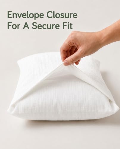 Image of Toddler Pillowcases for 13 inchx18 inch Pillow 2 Pack, Muslin Small Toddler Baby Kids Travel Pillow Covers for Boys Girls with Envelope Closure (White, 13 x 18 Inch)