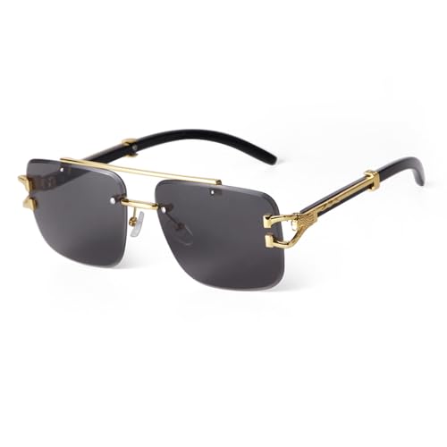 Lunettes de soleil bleues dégradées double pont pour homme et femme look tendance