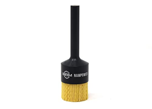 Image of BRM AEB11234120 NAMPOWER End Brush, 1.500 inch Diameter, 5.250 inch OAL, 120 Grit, Ceramic Abrasive Filament