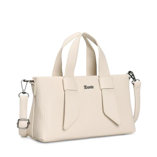 Image of EXOTIC Valeria Satchel Sling Bag for Women | Textured Leatherette Handbag with Top Handle & Detachable Crossbody Strap | Multi-Compartment Structured Purse