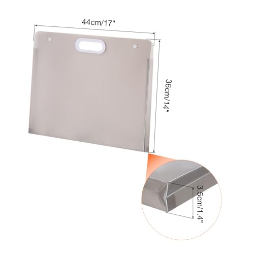 Image of PATIKIL 17 x 14 Inch Plastic Art Portfolio, Large Art Storage Bag with Handles, Waterproof Folder Container for Artwork Drawing Sketch Poster Photography Diamond Painted, Clear Gray