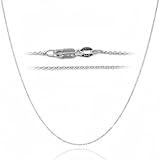 DSS 925 Sterling Silver Necklace for Women, Cable Chain 0.8mm, Lobster Claw Clasps, Sterling Silver Chain, Italian Jewelry for Women, 16in - 30in