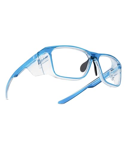 Image of FAMOUS Prescription safety eyeglass frames for men and women polycarbonate material with zero power lens clear side shield