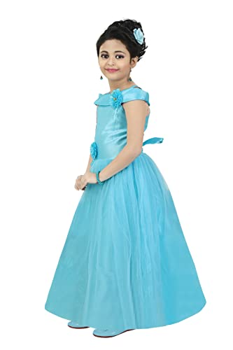 Image of Chandrika Kids Floral Applique Festive Gown Dress for Girls.