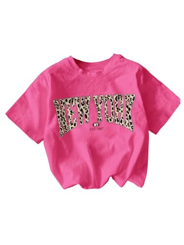 Image of RoseSeek Girl's Graphic Tee Shirt Short Sleeve Round Neck Preppy Casual Trendy Cute Summer Tops
