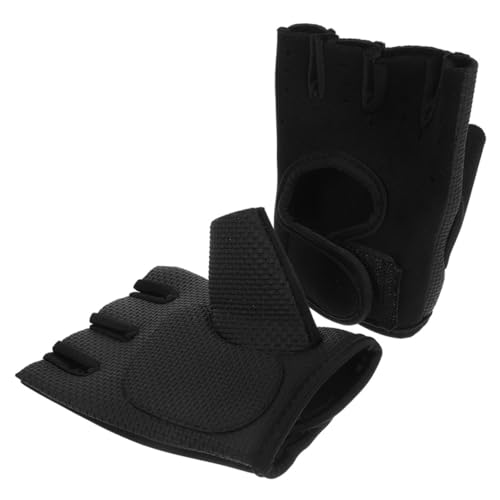 Loigohon ハーフフィンガーグローブ 橡? ??布 ? 耐摩耗性アウトドアスポーツ用手袋 通気性フィットネスグローブ for 釣り ライディング ジム (13.50X9.00X2.00CM,ブラック)