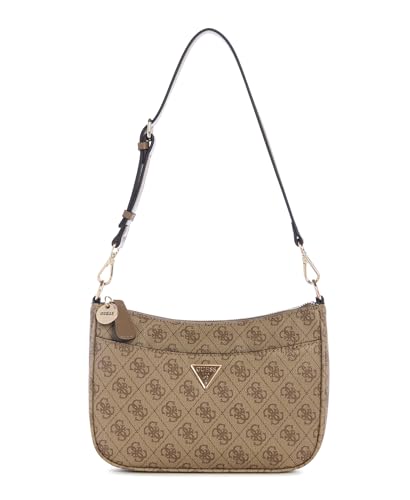 GUESS Bolsa de ombro com logotipo Sarai, Logotipo latte, One Size, Bolsa de ombro com logotipo Sarai