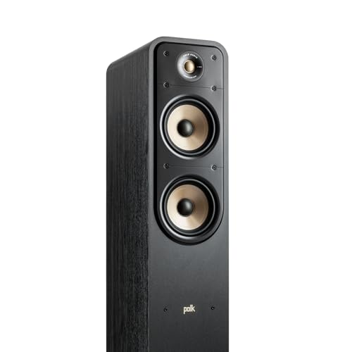 Image of Polk Signature Elite ES55 Tower Speaker - Hi-Res Audio Certified, Dolby Atmos Speakers & DTS:X Compatible, 1 inch Tweeter & (2) 6.5 inch Woofers, Power Port Technology for Effortless Bass, Stunning Black