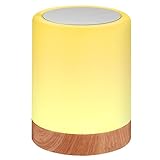Touch Tischlampe: Drücken Sie lange auf die Oberseite, um das Nachtlicht ein- und auszuschalten. Tippen Sie auf, um die Farben und Modi zu wechseln
