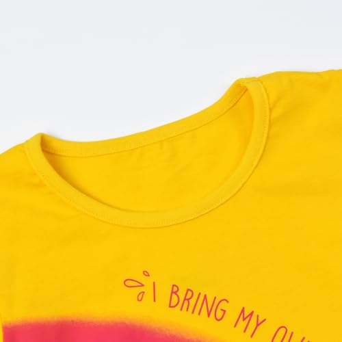 Image of HILEELANG Toddler Girl Summer Short Outfit Sets Cotton Short Sleeve Tops Tees Shorts Clothing Sets
