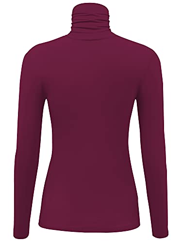 Image of AUHEGN Women's Long Sleeve Lightweight Turtleneck Top Slim Fit Pullover T-Shirt (S-XXL)