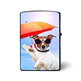Zippo兼用ケース 犬の夏休み ジッポライターカバー ジッポ外側ケース 保護シェル 喫煙アクセサリー 両面プリント 互換性がある 防錆 防風 耐摩耗 個性 男女兼用 贈り物
