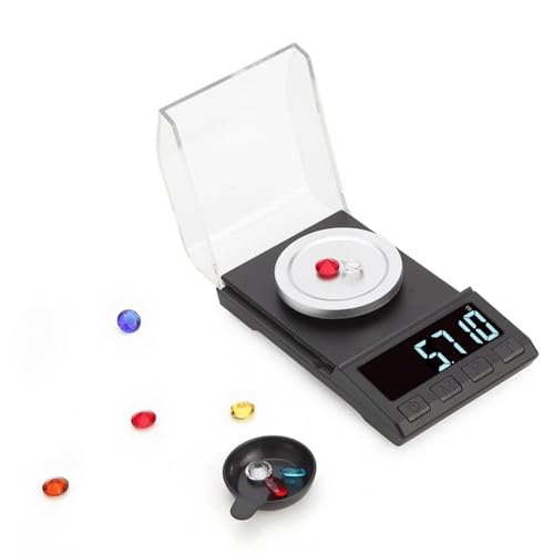 Guyyelt デジタルはかり高精度カラットスケール0.001g~200g ミニ小型電子計量器 USB充電式電子はかり デジタルはかり 風袋引き機能 計量器 計数機能 スケール 測り 校正分銅付き精密天秤【研究室 料理 お菓子 宝石 粉】 (200g/0.