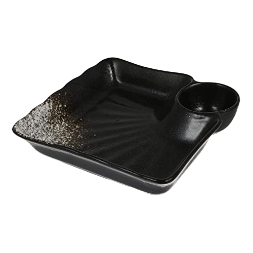 Unomor 1pc Ceramic Dumpling Plate Fruit Trays Appetizer Serving Tray Appetizer Plates Bandejas Para Comida Snack Plate with Vinegar Dishes for Cooking Japanese Plates Colorful Ceramics