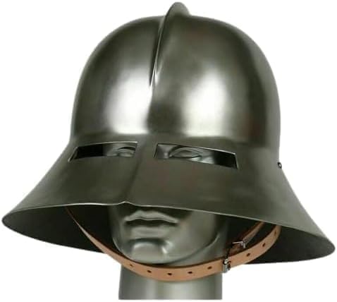 Medieval Kettle Hat Helmet, 18 Gauge Steel, Knight Crusader Armor, LARP Reenactment Costume