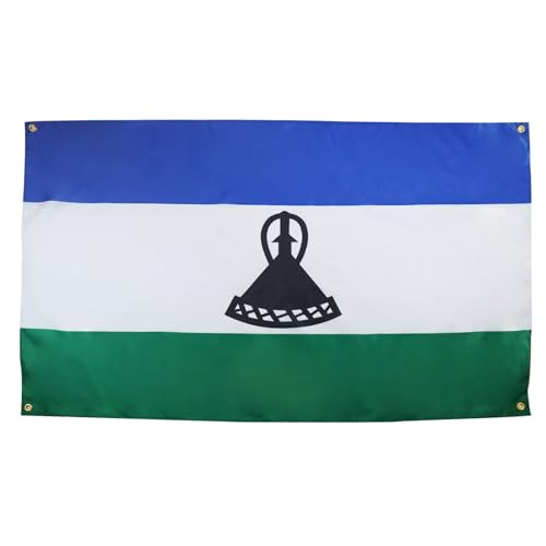AZ FLAG Drapeau Lesotho 150x90 cm avec 4 oeillets, Pavillon Lésothan pour balcon ou mur