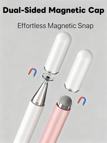 4 lápices capacitivos universales para tablet Android e iOS en negro blanco azul y rosa 5