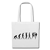 Reifen-Markt Tasche Umhängetasche KICK BOXING - KICKBOXEN - MMA - KAMPFSPORT - KAMPFSPORTUNTERRICHT Einkaufstasche Schulbeutel Turnbeutel in Weiß